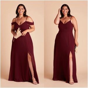 BIRDY GREY Devin Convertible Chiffon Dress In Cabernet